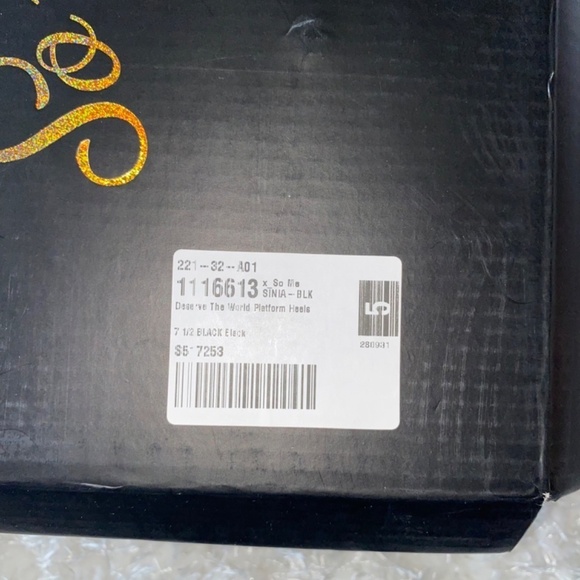 So Me ladies Platform Heels size 7.5 black embellished NEW - Picture 4 of 6
